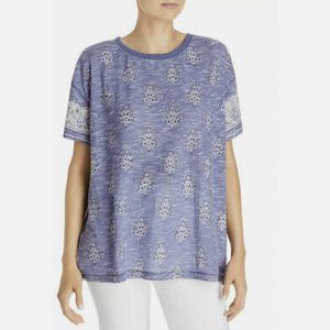 Free People Maybelle Oversized Tee Navy Combo Size Medium NWT